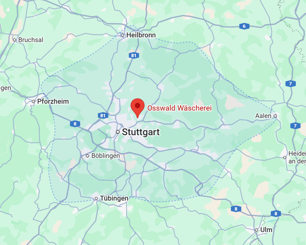 Leistungen Dienstleistungsbereich der Wäscherei Osswald